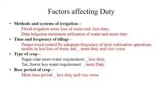 SDJ_HWRE_Lecture_37_Soil Crop-9#Duty Delta relation and its numericals