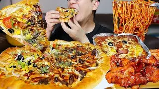 ASMR MUKBANGㅣHot Bulgogi & Combination Pizza & Spicy Chicken & Meat SpaghettiㅣEATING SHOW