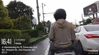 Gerenceng Denpasar - Patung Dewa Ruci Simpang siur Kuta Bali, motovlog perjalanan sore hari.