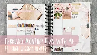 FEBRUARY MONTHLY PLAN WITH ME | ft. shop jessica hearts | erin condren neutral