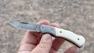 YOUSUNLONG Folding pocket knife Damascus steel blade total 175 mm