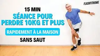 15 Min - S&eacute;ance BRULE GRAISSE pour PERDRE 10 KILOS et PLUS Sans Sauter | Max CABURET - FlashFitHome