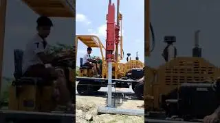 Mbcb crash barrier installation machine
