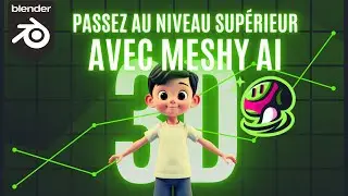 Créer un personnage 3D animé avec l'IA en quelques minutes !  Tutoriel Meshy.ai + Blender (Français)