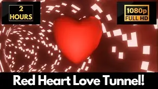 3D Red Love Heart Tunnel &ndash; 1 HOUR LOOP Satisfying Background Video & Wallpaper!