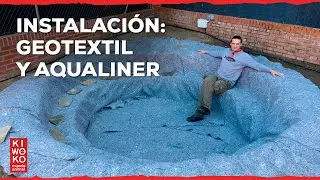 Instalación del Geotextil y Aqualiner del ESTANQUE de PECES 🐠【Serie: Parte 3】