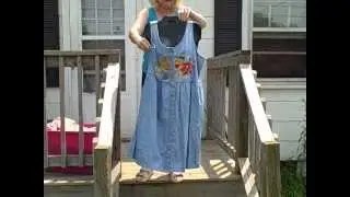 Disney Store Blue Denim Winnie The Pooh jean Dress Women Size M or L no tag  #6D