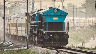 Godfather of EMD locomotives in India visits North India : WDG-4 12001 at full speed