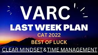 VARC LAST WEEK PREPARATION PLAN FOR CAT || ROAD TO CAT 99 #cat2022 #catpreparation #catquants #mock
