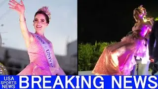 Fatima Bosch, Miss Universe 2025, is forcibly removed from a parade float in Mexico