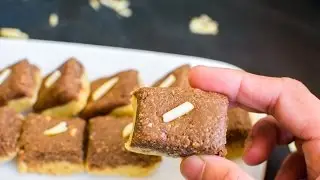 Choco Badam Barfi / Choco Almond Fudge