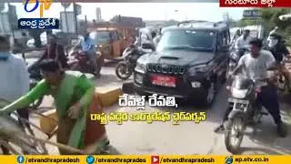 Caught on Camera | YCP leader D Revathi slaps toll plaza staffer in Guntur