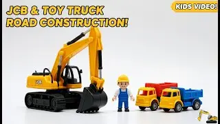 Excavator & Toy Truck Road Construction | Construction Vehicles for Kids | Fun Music