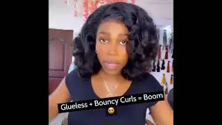 Glueless+ Bouncy Curls=Bomb🔥💥Have You Ever Seen The Same Curl?🧐Wanna Try?🙋&zwj;♀️😉#shorts #celiehair