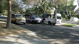 Tour Buses Screaming Loud at Menendez Brothers Home Murder House Beverly Hills CA USA July 20, 2025