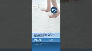 Small Bathroom Rugs 17x24 Non Slip White Fluffy Bath Mat for Bathroom Floor