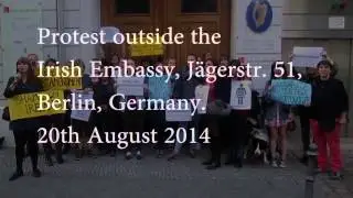 Protest in front of the Irish Embassy, J&auml;gerstr. 51, Berlin, Germany.
