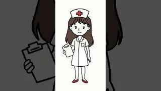Draw a Cute Nurse Step by Step! Easy Drawing Tutorial 👩&zwj;⚕️✏️