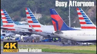 48 Minutes / Busy Afternoon / E-145, 777-200, 737-800, 737-900, A319 , ATR 42, Islander..@ St. Kitts