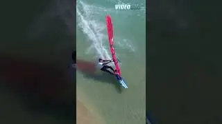 Matteo Iachino full speed #speed #windsurfing #record #funboard #windsurf #dronevideo