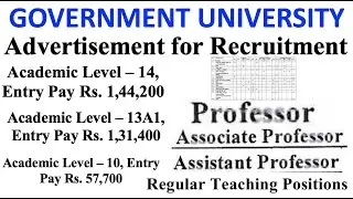 Regular Assistant Professor Recruitment Online Notification in Govt College | Rs 57,700-1,44,200 pm