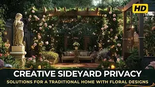 Creative Sideyard Privacy Solutions for a Traditional Home with Floral Designs & Cherished Heirlooms