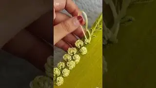🌸 3D flower lace embroidery! easy border design! satisfying hand embroidery AR
