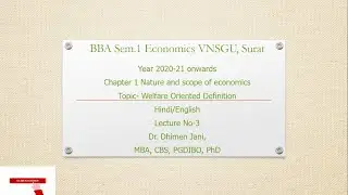 Welfare Oriented Definition, Marshall, Pigou, Cannon, FYBBA VNSGU surat