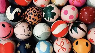 Hand paint bold & bright paper mache ornaments! Here's the easy how-to...