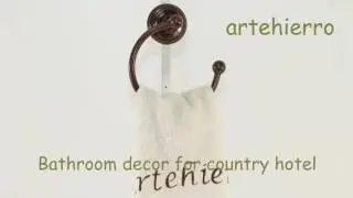 Bathroom decor for country hotel of rustic design