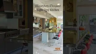 Beautifully Designed Light Grey Kitchen - Two Tone Grey & White Design Ideas
