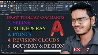 AutoCAD Drawing command | Xline, Spline, Points, Rectangle Region Clouds