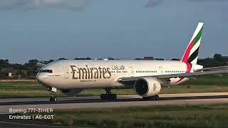 Boeing 777-300ER CLOSE-UP Takeoff at Malta! LOUD GE90 Engine Sound (Emirates)