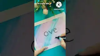 💙💜 Love calligraphy / colorful background art / #shorts #calligraphy #art