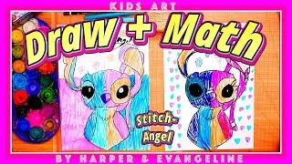 🎨👼 HALF STITCH & HALF ANGEL 💙✨ | Draw + Math Quiz 🧮💖 | 유아미술, 초등수학