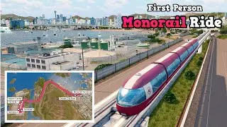 First Person Monorail Ride | Airport Loop - Dream City - Airport Loop | Cities: Skylines