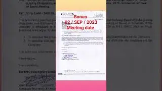 Bonus 💥 RMC switchgears Ltd share bonus update #stockmarket #trending #ytshorts #bonus #stock