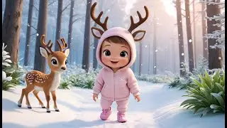 Baby Deer&rsquo;s Snowy New Year Walk | Winter Forest Cartoon | Cute Animal Animation