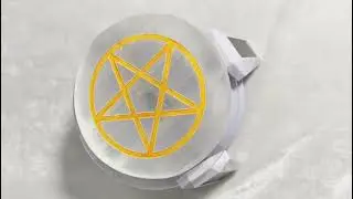 NATURAL SELENITE CHARGING PLATE WITH STAR SYMBOL