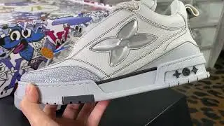 LV Louis Vuitton Skate 1854 Low Sneaker LV54 white casual sports skateboard shoes 1ABZ57 #lvshoes