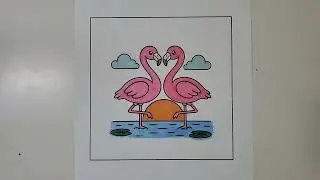 Coloring Two Dancing flamingos 🦩🦩