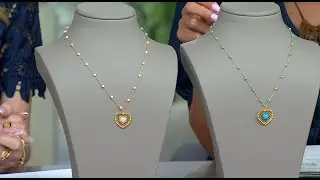 Rarities 1/6cttw Diamond-Accented Gemstone Heart Necklace