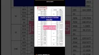 REET mains 2025 revise results math science jari #3rd grade teacher 2025 revise results jari
