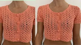WOW🔥💯Crochet Women Blouse Top Stitch pattern Crochet Crop top Sweater Pattern STITCH ONLY*