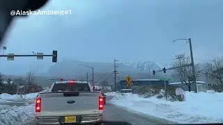 Heavy Snow Day Drive Timelapse in Juneau Alaska. 