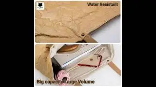Tyvek Tote Bag Paper-like Non-paper Tear Resistant Water-proof Lightweight Linen Inside, Crossbody