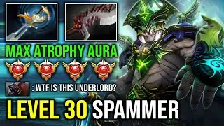 100% CRAZY MID Level 30 Underlord Spammer with Abyssal Blade Max Atrophy Aura Right Click Dota 2
