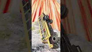 SCHOOL BUS vs GIANT LAVA PIT-BEAMNG,DRIVE #beamng #gaming #carrace #crash #beamngdrive #shorts