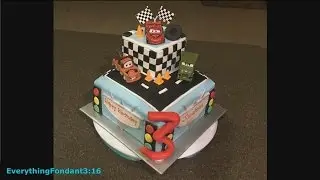 Cake Decorating: Disney Cars theme using fondant! Cute kids cake!