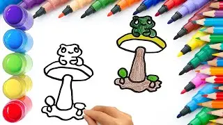 How To Draw cute Masroom Drawing, Painting & Coloring For Kids and Toddlers_ Child Art 🐋🌈🎨